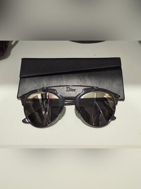 Dior So Real Black Round-Edge Sunglasses